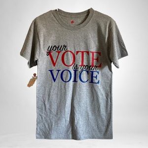 CUSTOM GREY YOUR VOTE YOUR VOICE SHORT SLEEVE T SHIRT
